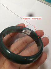 Load image into Gallery viewer, 52.8mm Certified Type A 100% Natural icy watery deep sea green/blue/gray/white Guatemala Jadeite bangle KS91-6393
