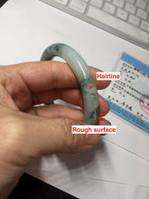 Load image into Gallery viewer, 56mm certified 100% natural Type A silent snow and green forest round cut jadeite jade bangle AA36-4282
