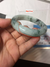 Load image into Gallery viewer, 56.5mm Certified 100% natural Type A light green with green floating flowers jadeite jade bangle PH241-7292
