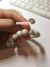 Load image into Gallery viewer, 10x8mm 100% Natural beige white brown vintage style  flying dandelions Osmanthus fragrans cake(桂花糕) nephrite Jade bead bracelet HT123
