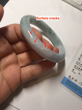 Load image into Gallery viewer, 55.5mm Certified Type A 100% Natural light green purple with floating flowers Jadeite bangle PA131-6646
