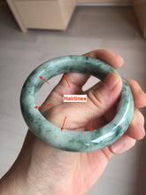 Load image into Gallery viewer, 56mm certified Type A 100% Natural dark green gray Jadeite Jade bangle BS112-6647
