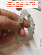 Load image into Gallery viewer, 10-10.5mm 100% natural icy watery clear white light green Quartzite beads Bracelet CB82 Add on item

