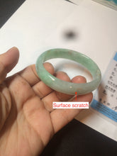Load image into Gallery viewer, 50.5mm Certified Type A 100% Natural sunny apple green/red oval Jadeite Jade bangle BG61-0174
