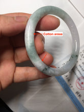 Load image into Gallery viewer, 53.3mm Certified Type A 100% Natural light green purple with green floating flowers round cut Jadeite bangle PB169-4722
