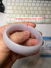 Load image into Gallery viewer, 49.6mm Certified Type A 100% Natural light purple white Jadeite Jade bangle BS119-1524

