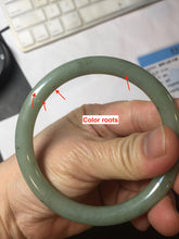 Load image into Gallery viewer, 58.8mm Certified Type A 100% Natural Oily Dark Green Gray Black(油青) round cut Jadeite Jade Bangle PE108-7124
