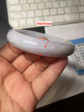 Load image into Gallery viewer, 57.7mm Certified Type A 100% Natural light purple white gray Jadeite bangle BH99-2161
