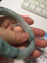 Load image into Gallery viewer, 58.2mm Type A 100% Natural light green/blue/white chubby Jadeite Jade bangle BS130-4037
