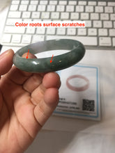 Load image into Gallery viewer, 50.5mm certified 100% natural Type A light oily dark green purple gray watermelon rind (瓜油青) jadeite jade bangle PC247-1382
