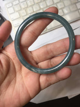 Load image into Gallery viewer, 55.4mm Certified Type A 100% Natural dark green/blue/gray with Guatemala slim round cut Jadeite bangle PH223-0252

