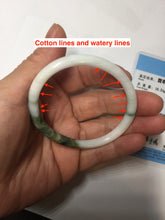 Load image into Gallery viewer, 49mm certified 100% natural Type A dark green white camouflage color oval round cut jadeite jade bangle BG81-3935
