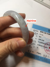 Load image into Gallery viewer, 53mm Certified Type A 100% Natural light green white purple oval Jadeite bangle X160-3838(Etsy 已经列)
