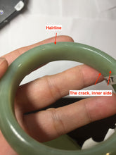 Load image into Gallery viewer, 55.5mm certified 100% Natural green/yellow super oily nephrite Jade bangle HE17-8450
