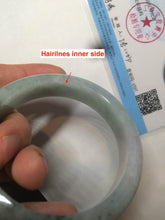 Load image into Gallery viewer, 55 mm Certified type A 100% Natural green/purple/black Jadeite bangle AT97-7557
