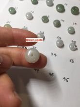 Load image into Gallery viewer, 9.5-13.5mm Type A 100% Natural light green yellow brown Jadeite Safety Guardian Button abacus bead donuts pendant PF40 Add on item
