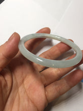 Load image into Gallery viewer, 55mm Certified Type A 100% Natural icy watery green white slim round cut Jadeite bangle PF66-04445
