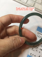 Load image into Gallery viewer, 57mm Certified Type A 100% Natural dark green/blue/gray with Guatemala slim round cut Jadeite bangle PE57-7064
