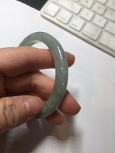Load image into Gallery viewer, 53mm Certified Type A 100% Natural oily dark green(老油青)/gray Jadeite bangle PF1-(2775)
