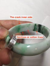 Load image into Gallery viewer, 46.7mm certified Type A 100% Natural sunny green/brown/white(白底青) kids Jadeite Jade bangle/scarf buckle PJ67-0098
