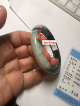 Load image into Gallery viewer, 54mm certified 100% natural Type A dark green white jadeite jade bangle AA43-5316

