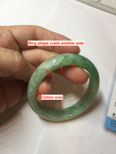 Load image into Gallery viewer, 50mm Certified Type A 100% Natural sunny green gray Oval shape Jadeite Jade bangle BG235-9903
