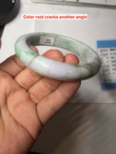 Load image into Gallery viewer, 58.5mm Certified Type A 100% Natural Sunny Green Purple Gray brown black Jadeite Jade Bangle AZ182-6585
