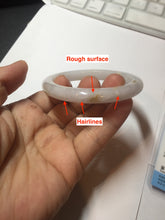 Load image into Gallery viewer, 47mm certified 100% natural Type A light purple white oval jadeite jade bangle PB63-3872
