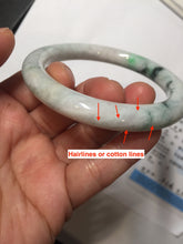 Load image into Gallery viewer, 57.5mm certified type A 100% Natural sunny green/purple round cut Jadeite jade bangle PH186-1264
