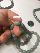Load image into Gallery viewer, 9.8x8mm 100% natural type A light green blue olive(Lulutong) jadeite beads bracelet group Bp188
