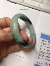 Load image into Gallery viewer, 59.2mm Certified Type A 100% Natural sunny green/dark green/purple/white Spring Forest broad Jadeite bangle PH71-0574

