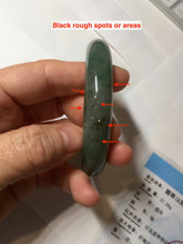 Load image into Gallery viewer, 56.8mm Certified 100% natural Type A oily dark green/ gray (老油青) jadeite jade bangle PC1-0375
