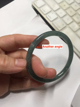 Load image into Gallery viewer, 55.5mm Type A 100% Natural dark green/blue/gray/black Guatemala slim round cut Jadeite bangle PJ102

