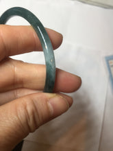 Load image into Gallery viewer, 59mm Certified Type A 100% Natural light black/green/gray Guatemala slim round cut Jadeite bangle PJ75-0694
