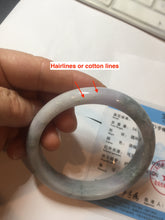 Load image into Gallery viewer, 58.5mm certified 100% natural Type A light green/purple white Snowy Pine Forest jadeite jade bangle J125-3067
