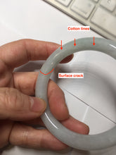 Load image into Gallery viewer, 56.4mm certified 100% natural Type A light green white purple round cut jadeite jade bangle AA119-4911
