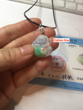 Load image into Gallery viewer, Certified 100% Natural type A sunny green happy Buddha jadeite Jade pendant PB67-5102

