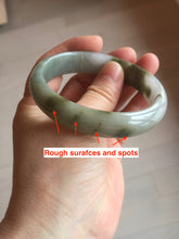 Load image into Gallery viewer, 54mm certified natural 100% natural Type A light green brown purple ethereal mist oval jadeite jade bangle AA37-5303
