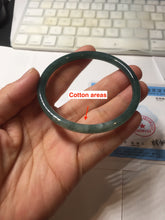 Load image into Gallery viewer, 56.8mm Certified Type A 100% Natural dark green/blue/gray with Guatemala slim round cut Jadeite bangle PJ93-3450

