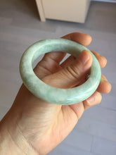 Load image into Gallery viewer, 52.3mm Certified Type A 100% Natural sunny green white chubby Jadeite bangle PE98-6212

