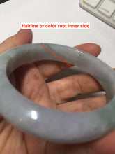 Load image into Gallery viewer, 57mm certified 100% natural Type A icy light green/purple jadeite jade bangle PE5-0306
