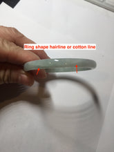 Load image into Gallery viewer, 50mm certified 100% natural Type A icy watery light green with green floating flower slim jadeite jade bangle PA122-(5484)
