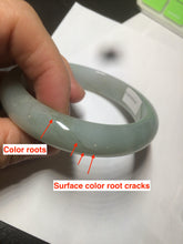 Load image into Gallery viewer, 57.3 mm Certified Type A 100% Natural green/gray Jadeite Jade bangle AZ69-0347
