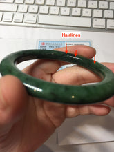 Load image into Gallery viewer, 56.6mm certified 100% Natural dark green/black nephrite (碧玉)  bangle HT168-5-3870
