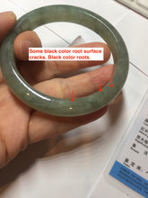 Load image into Gallery viewer, 卖了 57.3mm certified type A 100% Natural icy watery dark green/gray/black Jadeite jade bangle PF36-5471
