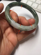Load image into Gallery viewer, 56.6mm certified 100% natural Type A dark green(油青) gray round cut jadeite jade bangle H164-6009
