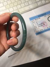 Load image into Gallery viewer, 56.5mm Certified Type A 100% Natura dark blue/green/gray/black Guatemala slim round cut Jadeite bangle PJ98-2453
