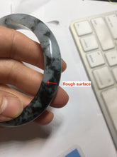 Load image into Gallery viewer, 60.2mm Certified Type A 100% Natural dark green/purple/gray Snowy Pine Mountain Jadeite Jade bangle PF30-1208
