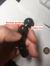 Load image into Gallery viewer, 100% Natural 14x12.5mm dark green/black/brown vintage style nephrite Jade bead bracelet HE97
