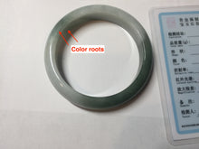 Load image into Gallery viewer, 55.5mm certified 100% natural Type A oily dark green gray black(老油青) half mountain half water (半山半水) oval jadeite jade bangle BS179-0065
